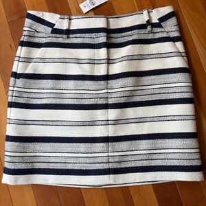 LOFT Navy/White Striped Mini Skirt